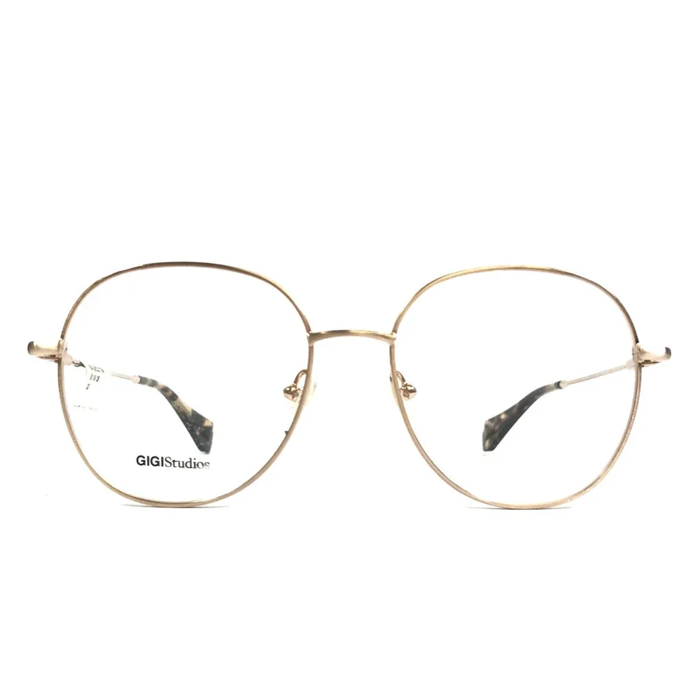 Gigi Studios Eyeglasses Frames ELETTRA 6816/0 Shiny Gold Wire Rim 51-16-135